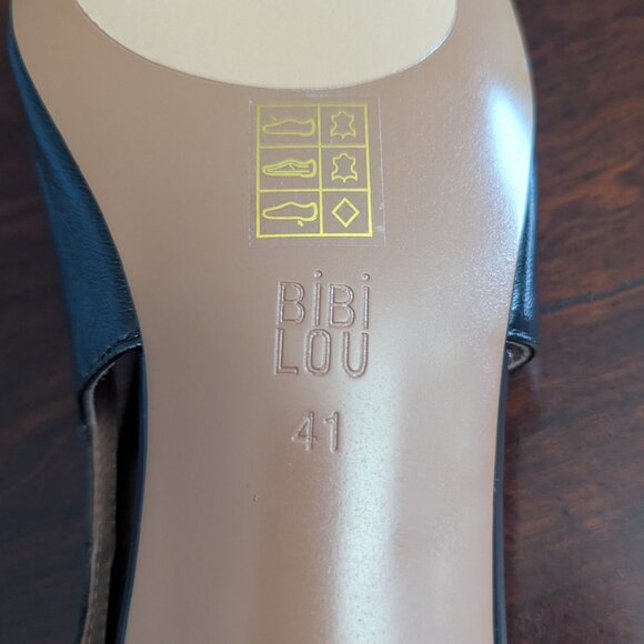 Anthropologie BiBi Lou Womens Sz 41 Black Slingback Flats Pumps Horsebit Shoes - Picture 6 of 6